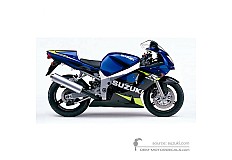 Adesivi per Suzuki GSXR600 2001 - Blu • Suzuki Adesivi OEM