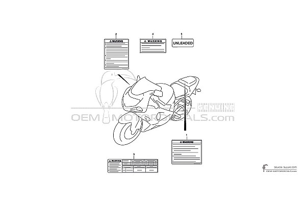 Suzuki GSXR600 - Etiquetas de precaución