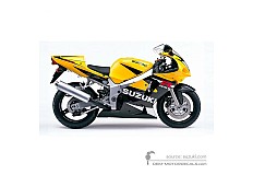 Naklejki do Suzuki GSXR600 2001 - Czarno Żółty • Suzuki Naklejki OEM
