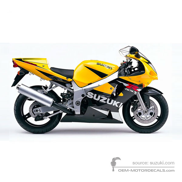 Decals for Suzuki GSXR600 2001 - Black Yellow • Suzuki OEM Decals