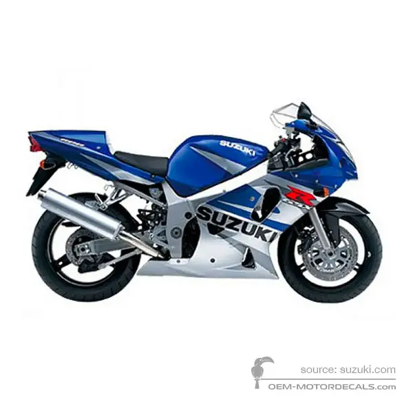 Suzuki GSXR600 2002 - Blu - Candy Grand Blue Pearl / Sonic Silver