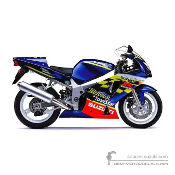 Suzuki GSXR600 2002 - Bleu - Candy Grand Blue / Telefonica Movistar Roberts Replica