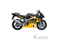 Autocollants pour Suzuki GSXR600 2002 - Noir Jaune • Suzuki Autocollants OEM