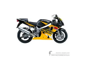 Pegatinas para Suzuki GSXR600 2002 - Negro Amarillo • Suzuki Pegatinas OEM