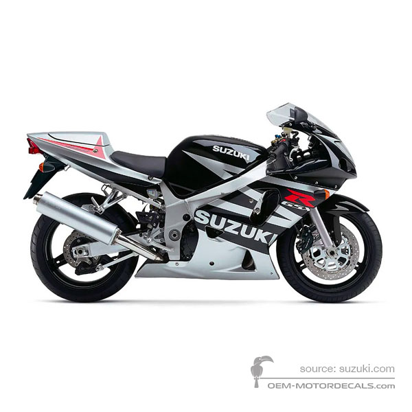 Stickers voor Suzuki GSXR6000 2003 - Zwart • Suzuki OEM Stickers