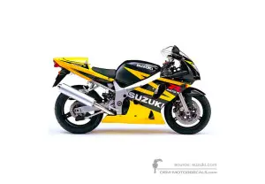 Pegatinas para Suzuki GSXR600 2003 - Negro Amarillo • Suzuki Pegatinas OEM