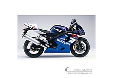Autocollants pour Suzuki GSXR600 2004 - Bleu Blanc • Suzuki Autocollants OEM