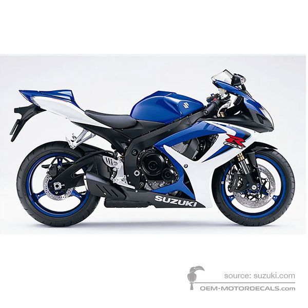 Stickers voor Suzuki GSXR600 2006 - Blauw • Suzuki OEM Stickers