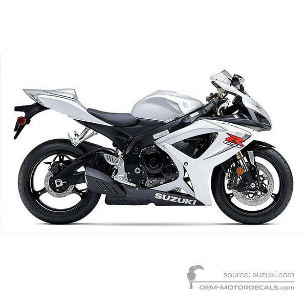 Pegatinas para Suzuki GSXR600 2006 - Plata • Suzuki Pegatinas OEM