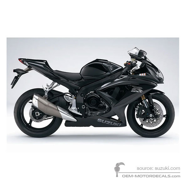 Decals for Suzuki GSXR600 2008 - Black • Suzuki OEM Decals