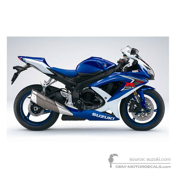 Stickers voor Suzuki GSXR600 2008 - Blauw/Wit • Suzuki OEM Stickers