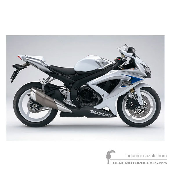 Decals for Suzuki GSXR600 2008 - White • Suzuki OEM Decals