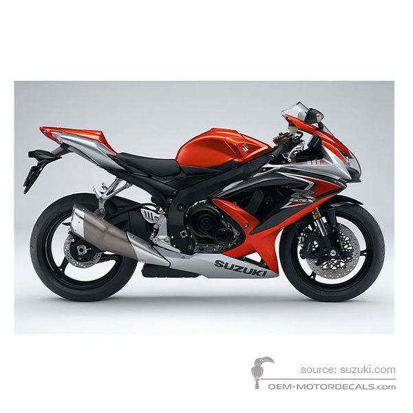 Decals for Suzuki GSXR600 2008 - Orange • Suzuki OEM Decals