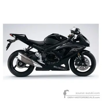 Suzuki GSXR600 2010 - Czarny - Solid Black / Mat Black Metallic No. 2