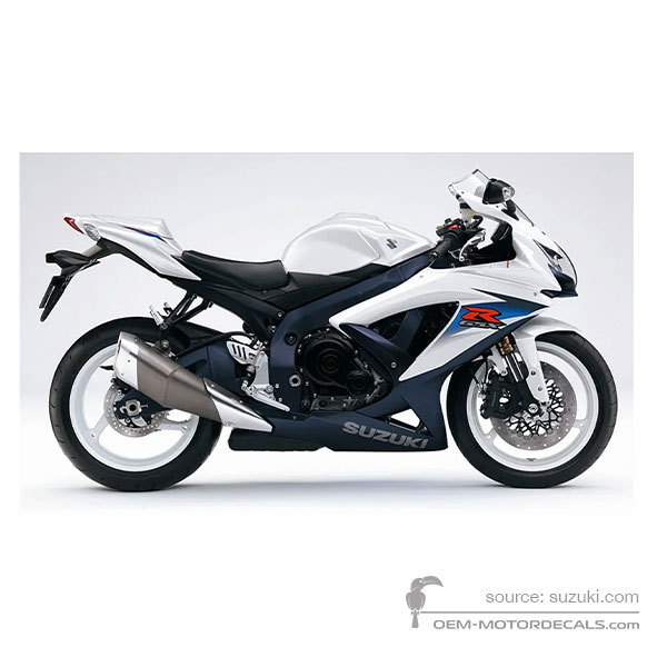 Pegatinas para Suzuki GSXR600 2010 - Blanco • Suzuki Pegatinas OEM