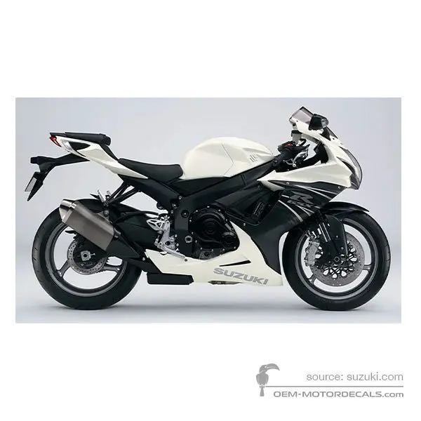 Suzuki GSXR600 2011 - Bianco - Pearl Mirage White / Mat Black Metallic No. 2
