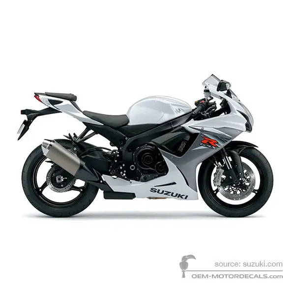 Suzuki GSXR600 2015 - Bianco - Pearl Bracing White / Mat Fibron Gray