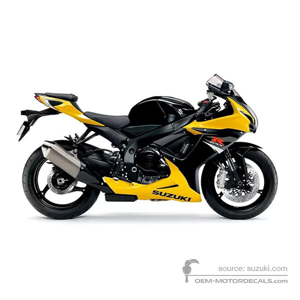 Naklejki do Suzuki GSXR600 2017 - Żółty • Suzuki Naklejki OEM