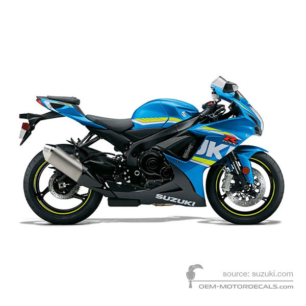 Stickers voor Suzuki GSXR600 2017 - Blauw • Suzuki OEM Stickers