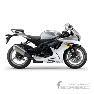 Suzuki GSXR600 2018 - Srebrny - Metallic Mystic Silver / Pearl Glacier White