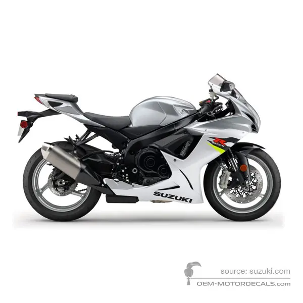 Suzuki GSXR600 2018 - Argento - Metallic Mystic Silver / Pearl Glacier White