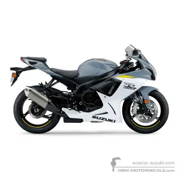 Suzuki GSXR600 2022 - Grigio - Glass Mat Mechanical Gray / Pearl Brilliant White