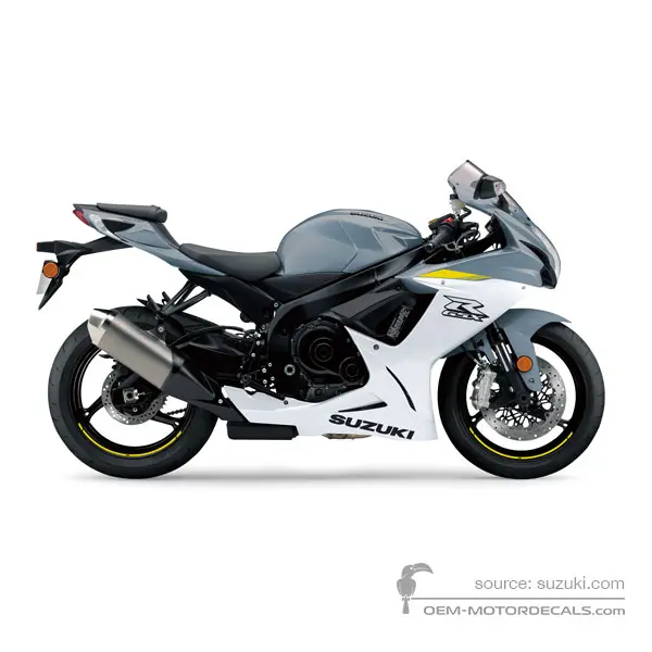 Suzuki GSXR600 2022 - Grigio - Glass Mat Mechanical Gray / Pearl Brilliant White