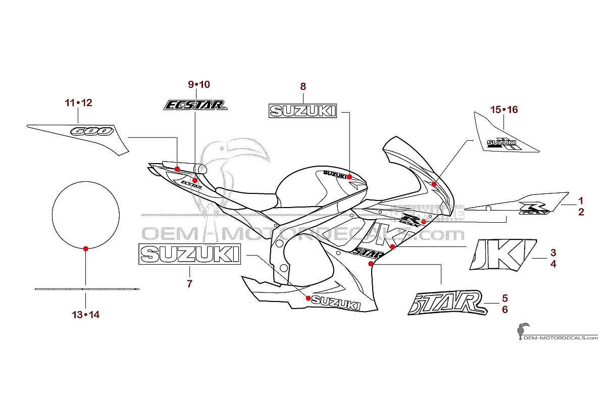 Pegatinas para Suzuki GSXR600 2022 - Azul • Suzuki Pegatinas OEM