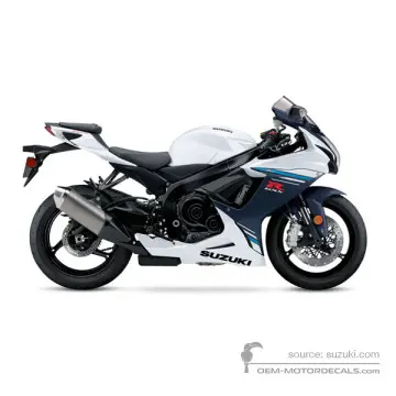 Suzuki GSXR600 2023 - Bianco - Pearl Brilliant White / Metallic Mat Stellar Blue