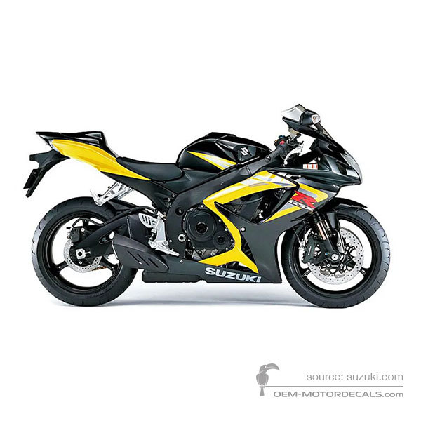 Stickers voor Suzuki GSXR750 2006 - Geel • Suzuki OEM Stickers