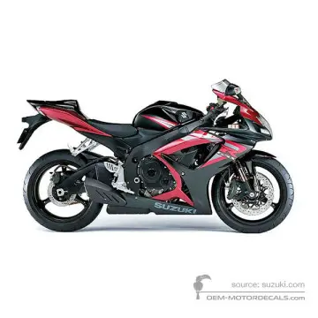 Suzuki GSXR750 2006 - Czerwony - Space Black / Candy Bordeaux / Sonoma Red