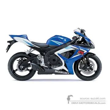 Suzuki GSXR750 2006 - Blu - Pearl Vigor Blue / Pearl Splash White