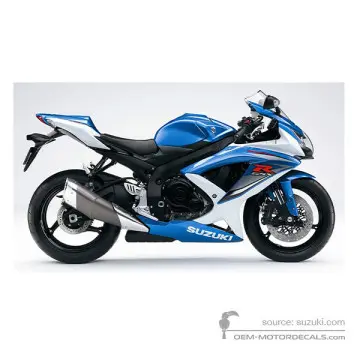 Suzuki GSXR750 2009 - Niebieski - Metallic Triton Blue / Pearl Splash White