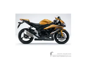 Naklejki do Suzuki GSXR750 2009 - Złoty • Suzuki Naklejki OEM