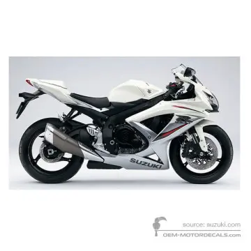 Suzuki GSXR750 2009 - White - Pearl Mirage White
