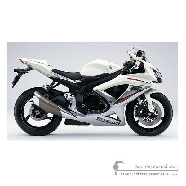 Aufkleber für Suzuki GSXR750 2009 - Weiss • Suzuki OEM-Aufkleber