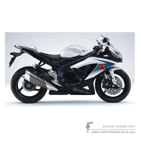 Aufkleber für Suzuki GSXR750 2010 - Weiss • Suzuki OEM-Aufkleber