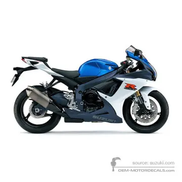 Suzuki GSXR750 2012 - Niebieski - Metallic Tritoan Blue / Pearl Splash White