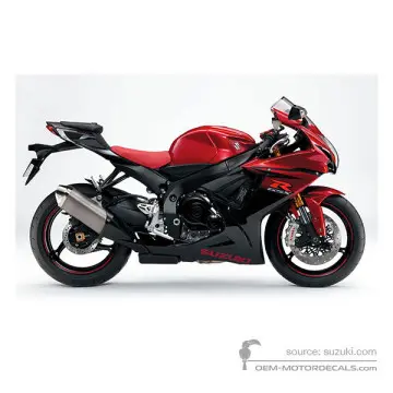 Suzuki GSXR750 2014 - Czerwony - Candy Daring Red / Glass Sparkle Black