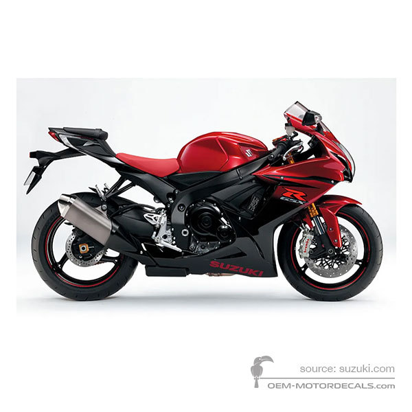 Naklejki do Suzuki GSXR750 2014 - Czerwony • Suzuki Naklejki OEM
