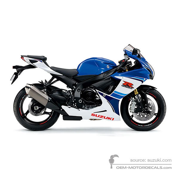 Aufkleber für Suzuki GSXR750 2016 - Blau Weiss • Suzuki OEM-Aufkleber