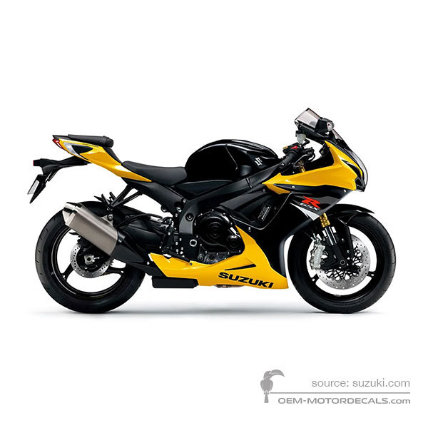 Aufkleber für Suzuki GSXR750 2017 - Gelb • Suzuki OEM-Aufkleber