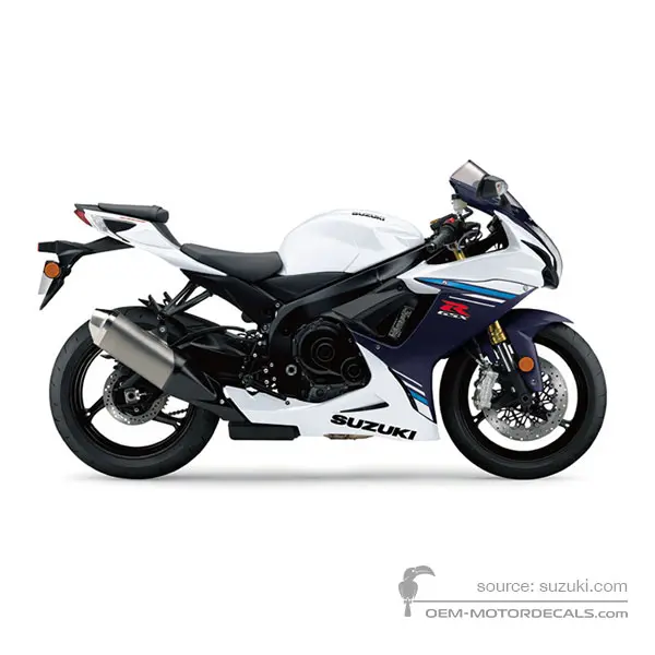 Suzuki GSXR750 2023 - Bianco - Pearl Brilliant White / Metallic Mat Stellar Blue