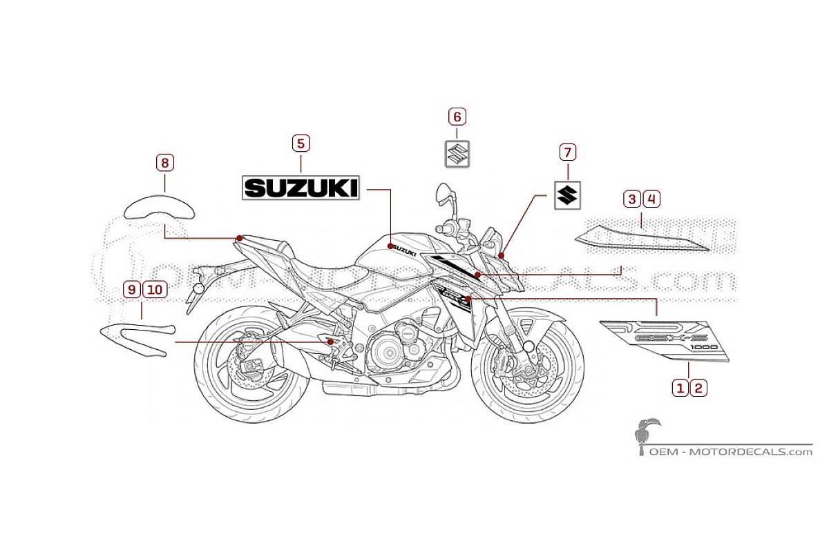 Decals for Suzuki GSXS1000 2026 • Suzuki OEM Decals