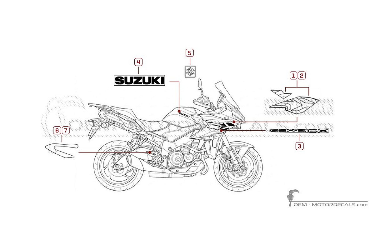Decals for Suzuki GSXS1000 GX 2026 • Suzuki OEM Decals
