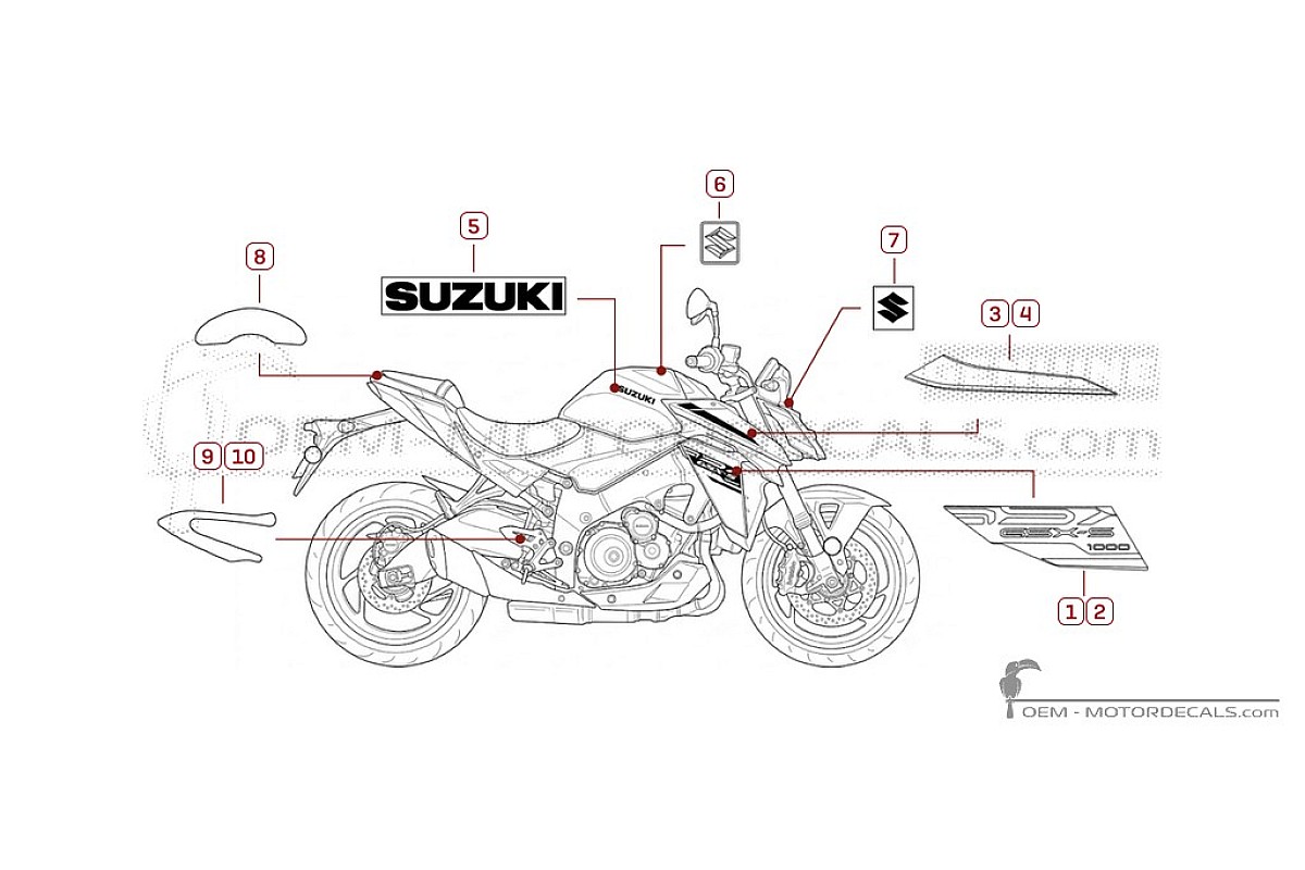 Decals for Suzuki GSXS1000 2026 • Suzuki OEM Decals