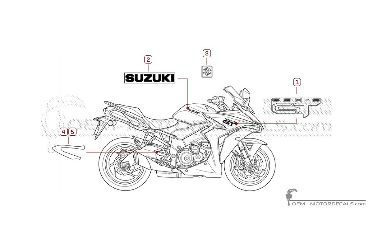 Decals for Suzuki GSXS1000 GT 2026 • Suzuki OEM Decals