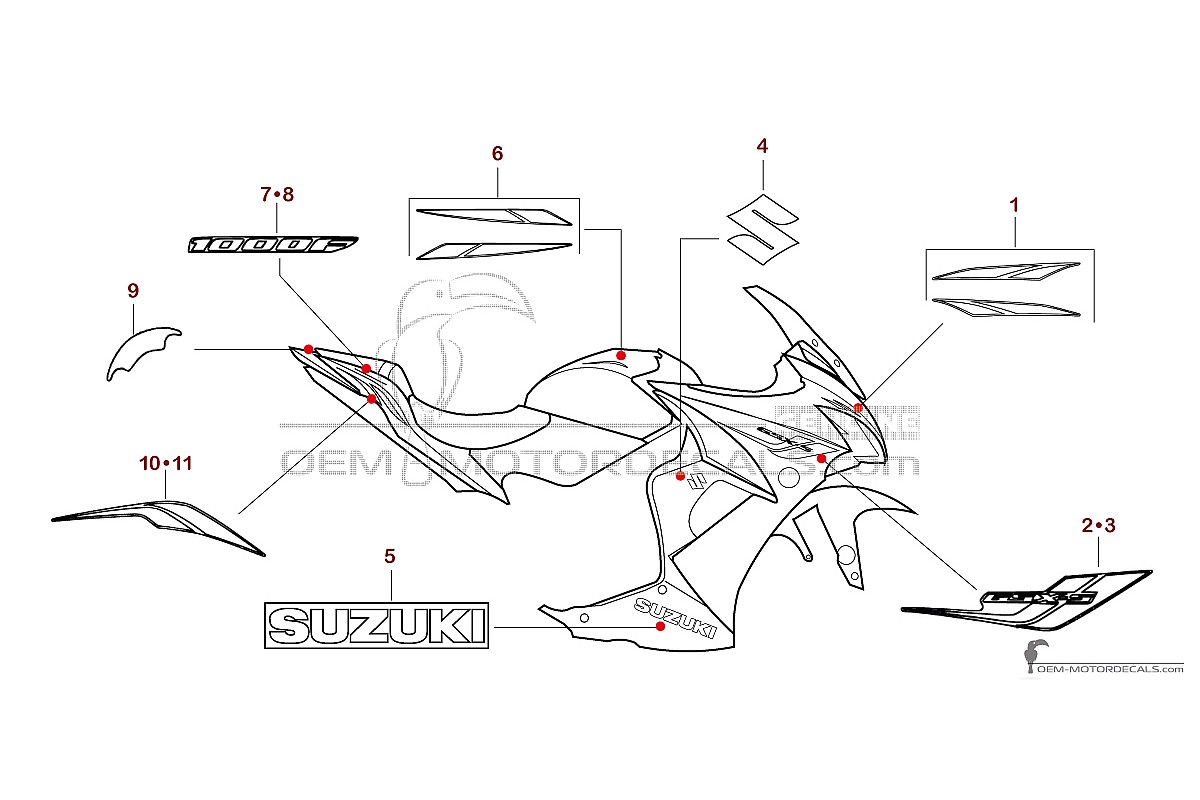Naklejki do Suzuki GSXS1000F 2019 - Niebieski • Suzuki Naklejki OEM