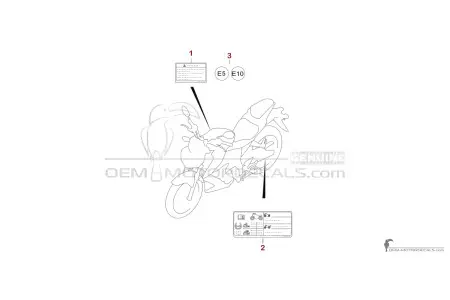 Suzuki GSXS125 2020 - Étiquettes de mise en garde