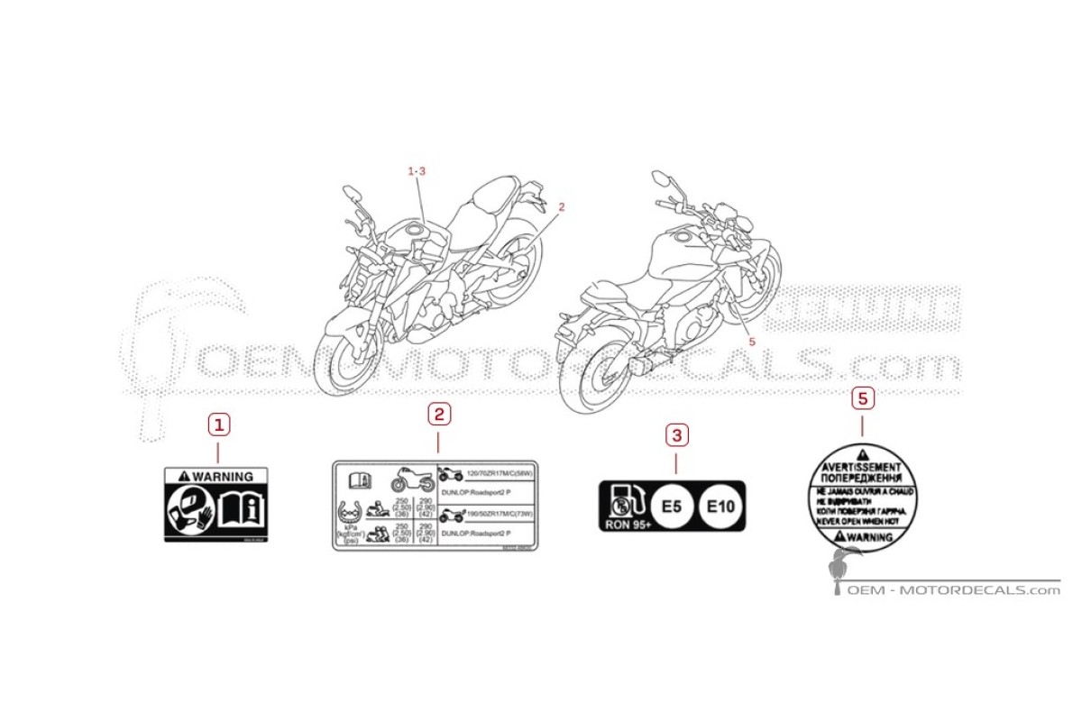 Decals for Caution labels • Suzuki OEM Decals